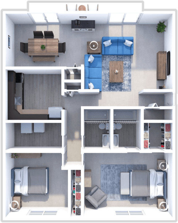 Floor Plan  2 bedroom, 2 bath, Vail floor plan at Retreat at Seven Trails