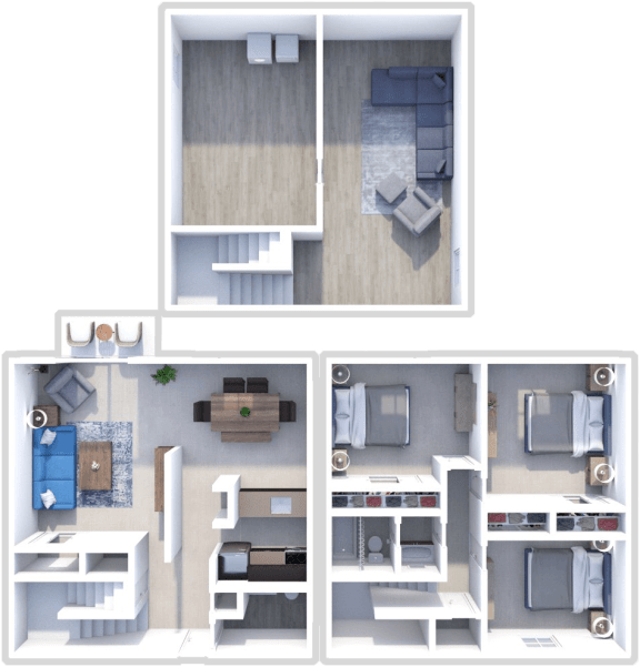 3 bedroom, 1 and a half bath, Alpine floor plan at Retreat at Seven Trails