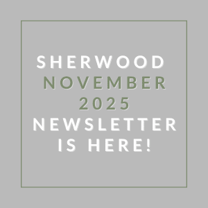 The image announces the Sherwood November 2025 newsletter.