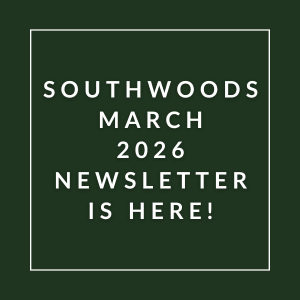 The image announces the availability of the Southwoods March 2026 newsletter.