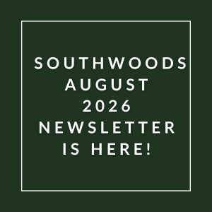 The image announces the availability of the Southwoods August 2026 newsletter.