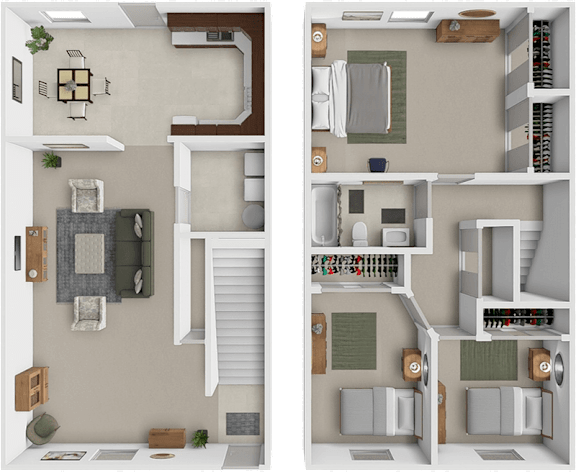 A 3 bedroom townhome at tanglewood apartments in Erie, PA.