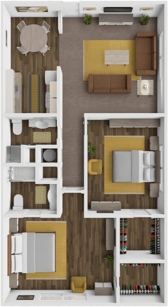 Floor Plan  a 3d rendering of the roommates roommates floor plan