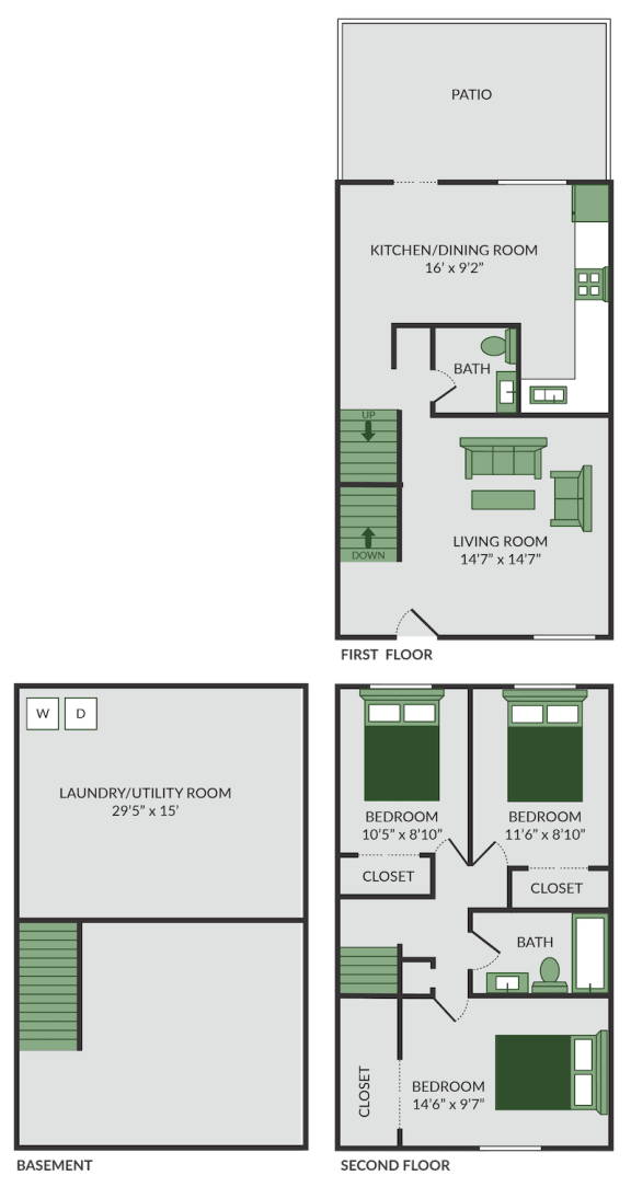 Floor Plans The Brookeville Apartments Columbus, OH