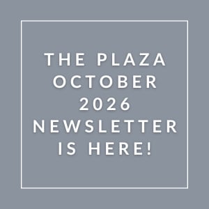 The image announces the availability of the Plaza October 2026 newsletter.