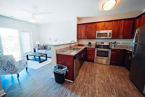 open concept kitchen at wexford village