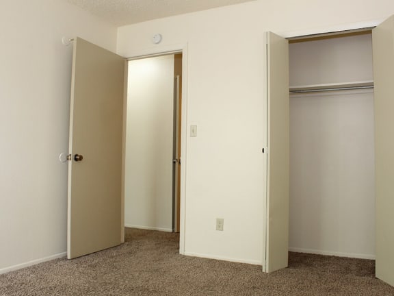 village green apartment bedroom with closet