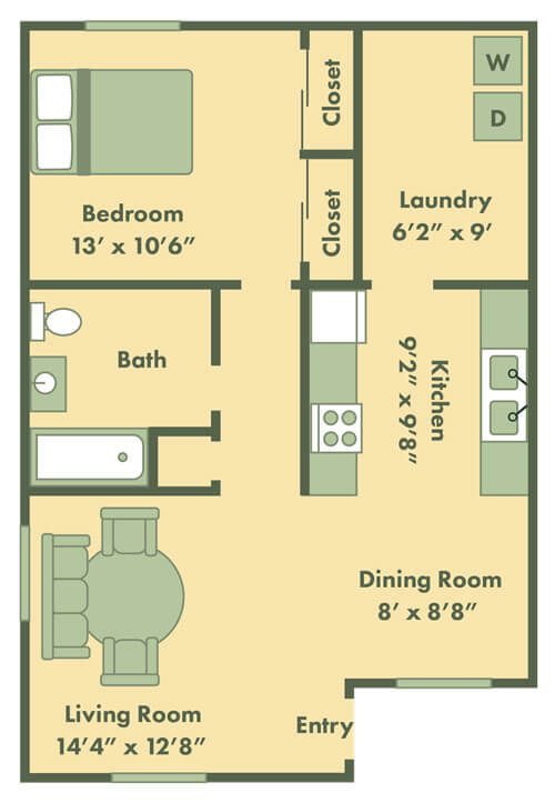 Floor Plan  one bedroom apartment floor plan