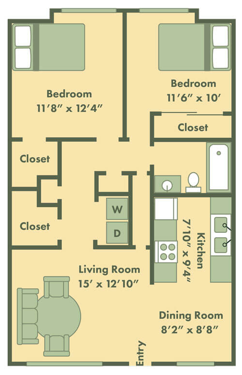 Floor Plan  floor plan two bedroom apartment