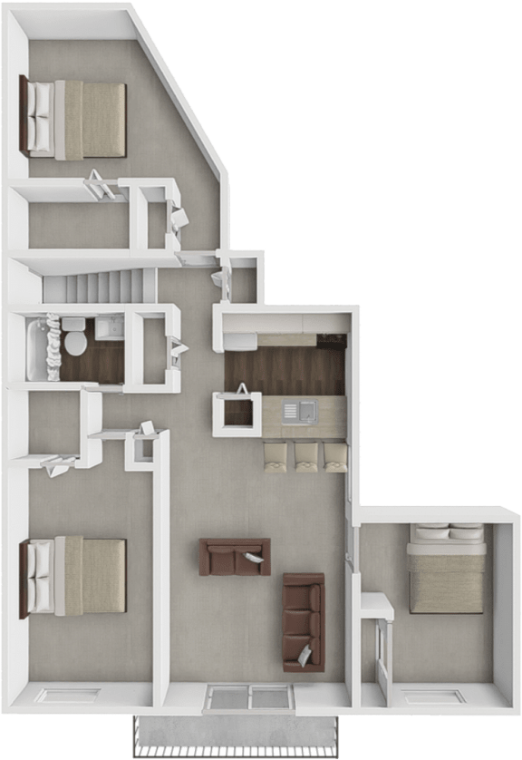 a floor plan of a house with a bedroom and a living room