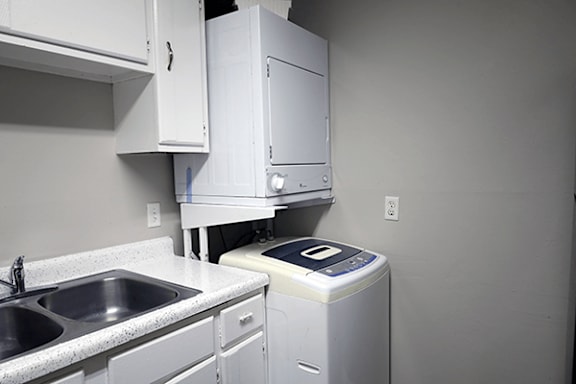 A washer and dryer