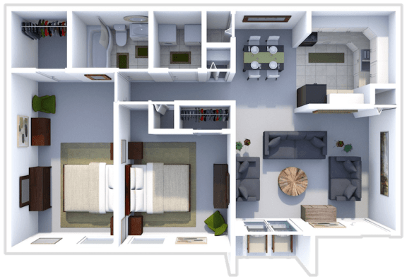 Floor Plan  a floor plan of a 2 bedroom apartment