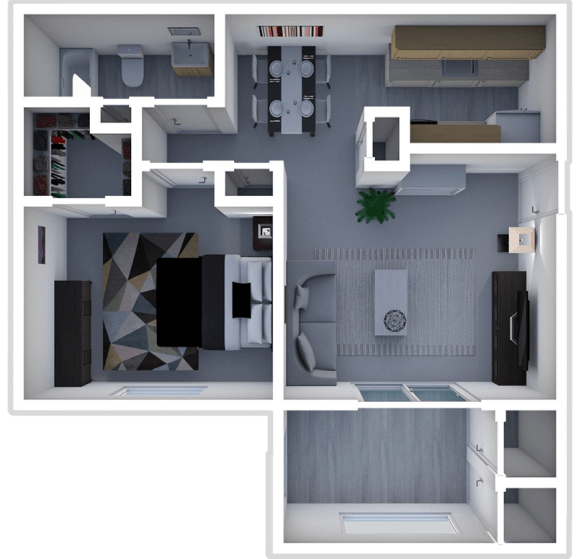 Floor Plan  a floor plan of a 1 bedroom apartment