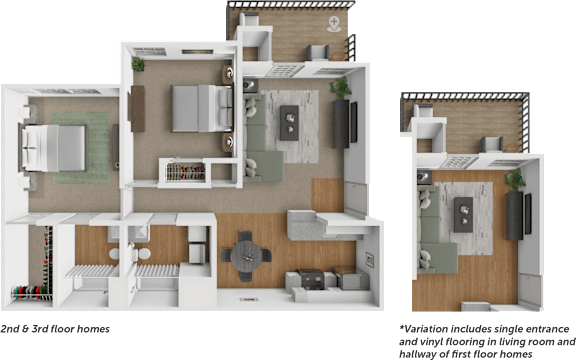Two bedroom floor plan