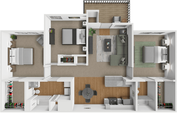 Three bedroom floor plan