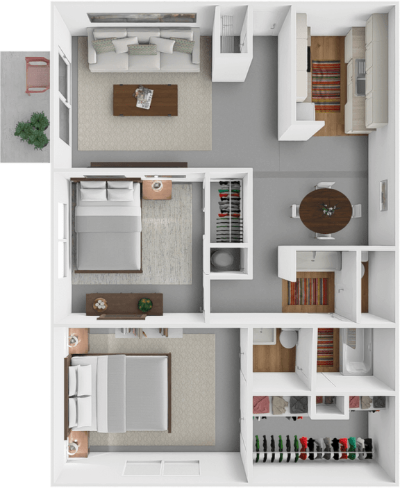 two bed one and a half bath floor plan at westborough arms