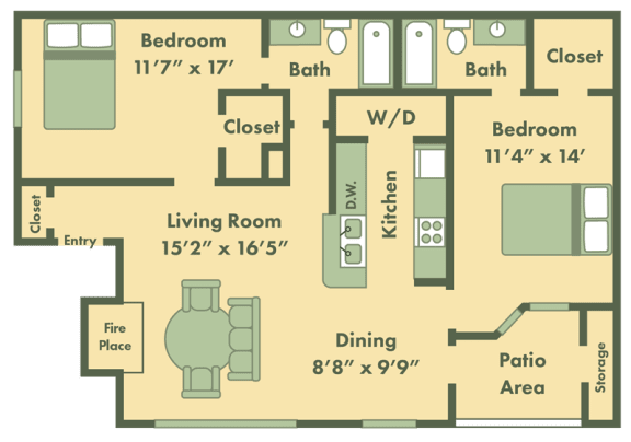 2 bedroom apartment floor plans
