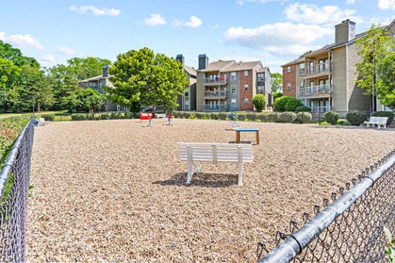a park with a bench and a picnic table