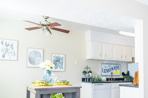 apartment with ceiling fan
