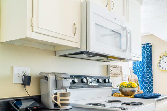 apartment kitchen with microwave