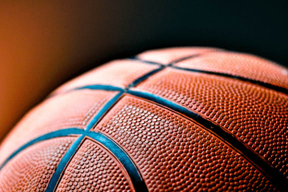 a closeup of the surface of a basketball