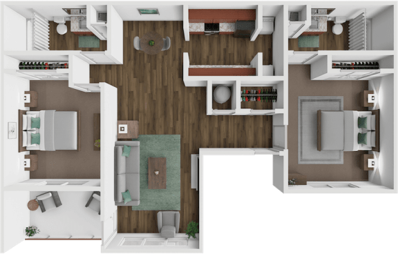 a floor plan of a house with a bedroom and a living room