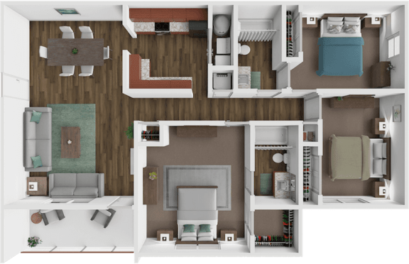 a floor plan of a house with a bedroom and a living room