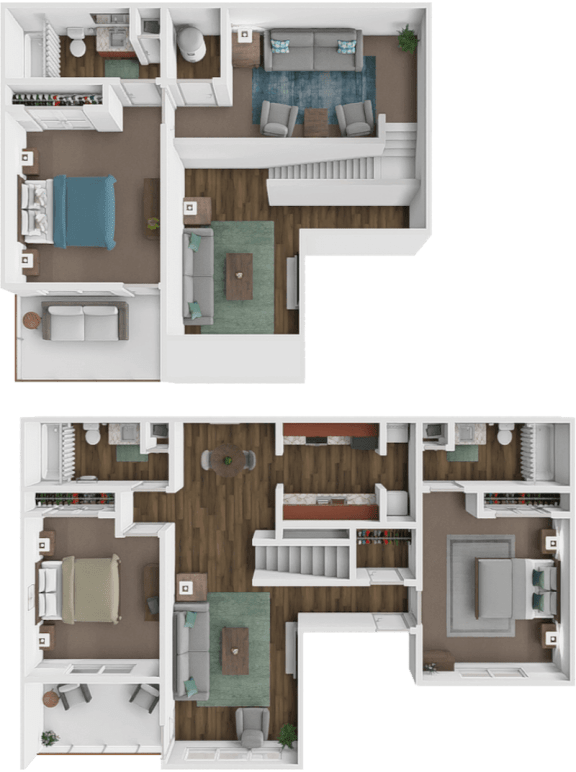 a floor plan of a house with a bedroom and a living room