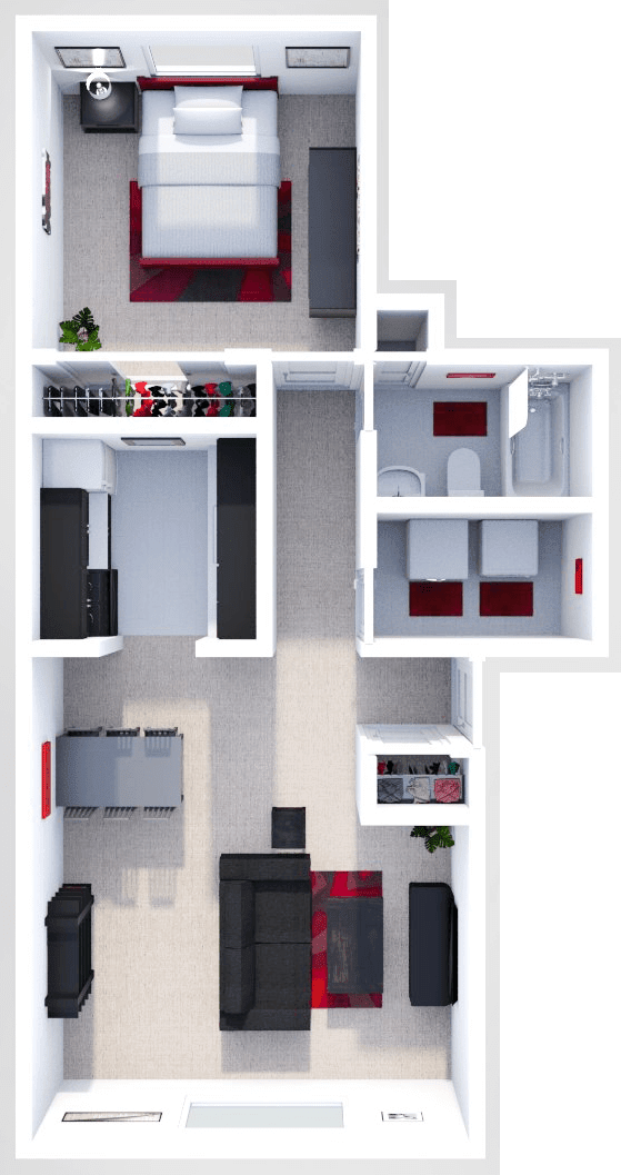 Floor Plan  1 bedroom floor plan at wake robin