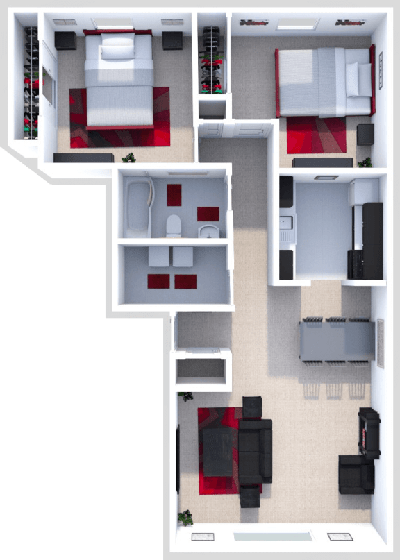 Floor Plan  2 bedroom floor plan at wake robin
