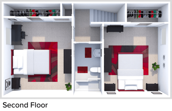 2 bedroom floor plan level two floor plan