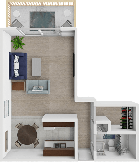 Floor Plan  a rendering of a 3d floor plan of a house