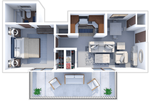 1 bed floor plan at westchester village