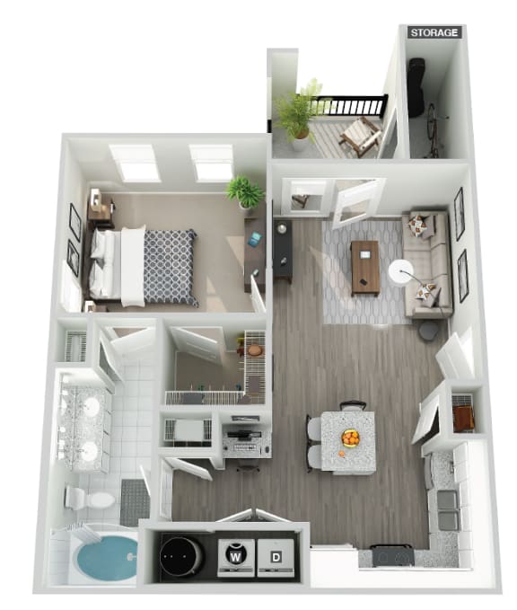 bedroom floor plan an open concept living space with a balcony and a kitchen with a stove and