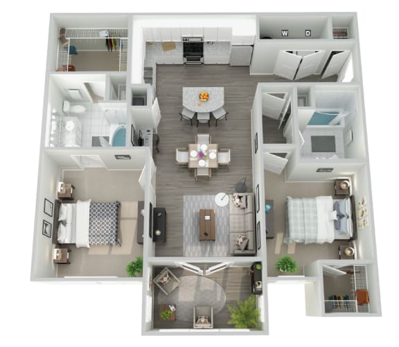 a floor plan of a 3 bedroom apartment at the crossings at white marsh apartments in white marsh