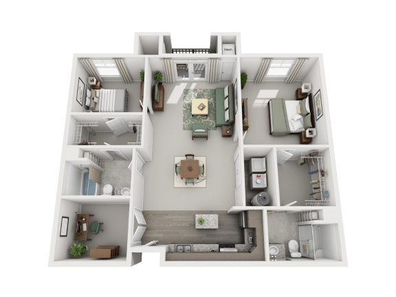 a floor plan of a 3 bedroom192 sq ft apartment