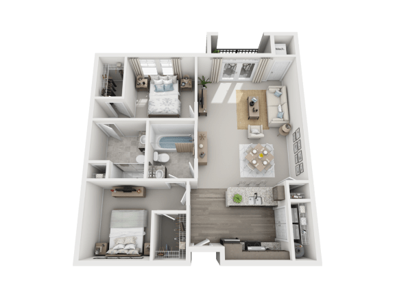 a 3d floor plan of a bedroom with a black background