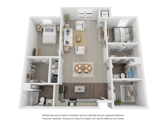 a floor plan of a 2 bedroom192 sq ft apartment