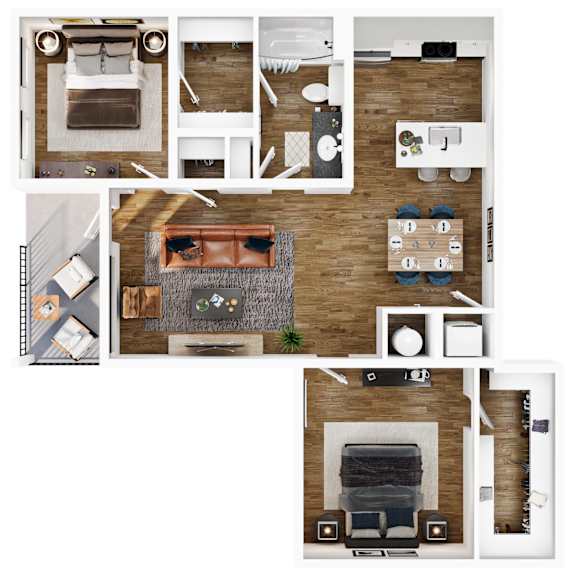 A series of images showing different room layouts with furniture.