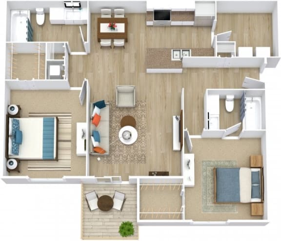 Floor Plans of The Harbours Apartments in Melbourne, FL