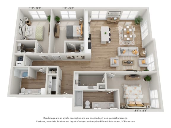 a floor plan is shown with the furniture shown in the image