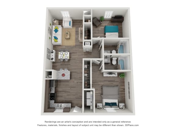 a stylized floor plan of a 2103 sqft apartment