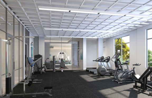Gym equipment at The Residences of Wilmette, Wilmette