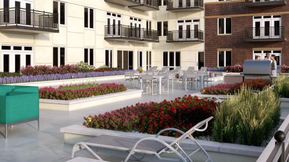 Rooftop area at The Residences of Wilmette, Wilmette, IL, 60091