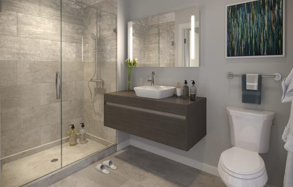 Bathroom with vanity1 at The Residences of Wilmette, Wilmette, IL, 60091