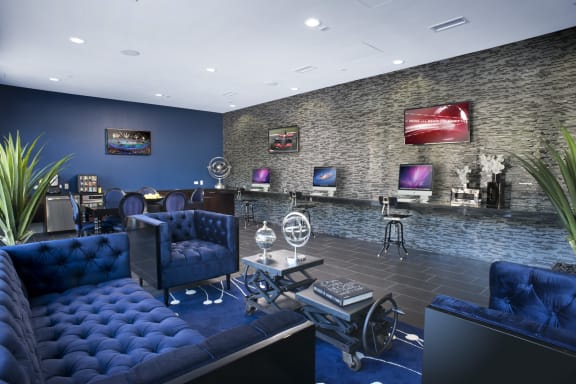 Resident Lounge with Coffee Service at Central Station, Evanston, IL, 60201