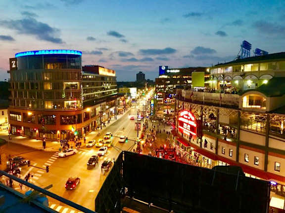 View from Amenity Deck at Residences at Addison Clark Apartments, Chicago, Illinois