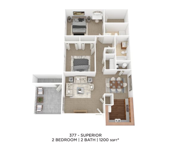 a floor plan of 2 bedroom 2 bath at Evergreen Luxury Apartments, Indiana, 46410