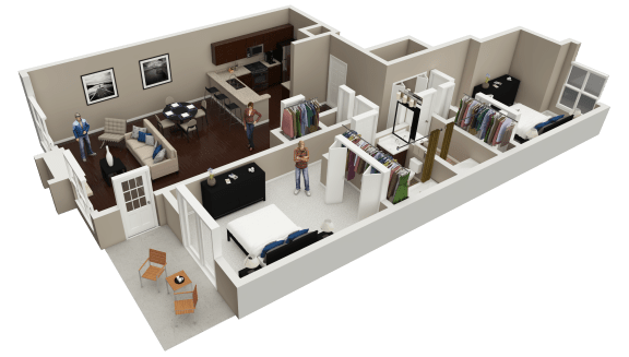 Floor Plan  2 bed 2 bath floor plan at Brookdale Lakes, Naperville, Illinois