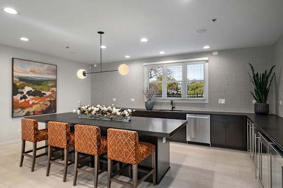 Newly remodeled clubhouse kitchen for resident events